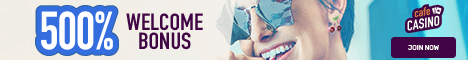 Café Casino 500% Welcome Bonus or 600%/BTC Bonus RTG 468x60